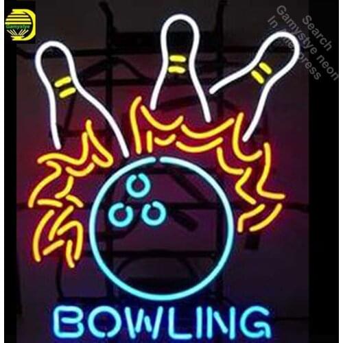Neon Sign for Bowling Ball Neon Bulbs sign handcraft Real Glass tubes Decorate Game Room light personalized electronic signs