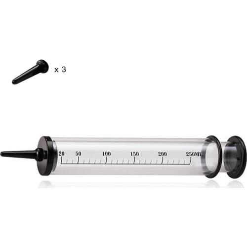 CamaTech 250ml/8.4fl oz Huge Syringe For Colon Cleansing Reusable Syringe Enema Anal Vaginal Cleaning Enemator With 3 Nozzles