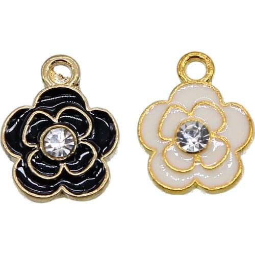 10pcs 13 * 17MM Peach Blossom Flower Enamel Pendant Pendant DIY Jewelry Hair Bracelet Earrings Find Accessories