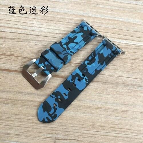 Silicone Camouflage Watchband for Apple Watch 42mm 44mm Band 38mm 40mm Strap Bracelet iWatch Series 5 4 3 2 1 drop shipping