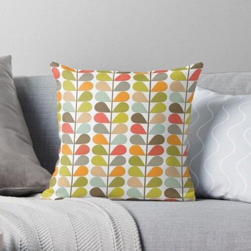 Retro 60s Midcentury Modern Pattern Throw Pillow 100% Cotton Decor PillowCase Home Cushion Cover 45*45cm