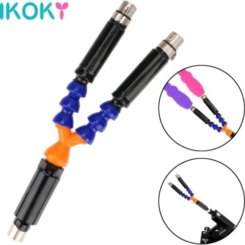 IKOKY Sex Machine Dildo Attachments Double-head Bent Tube Connector Vibrator Accessories Female Masturbation Sex Toys For Women