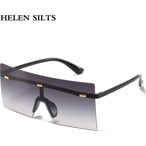 Oversized Rimless Sunglasses Women Goggles Unique One Piece SunGlasses Men Fashion Outdoor Sports Candy Colors Eyewear UV400