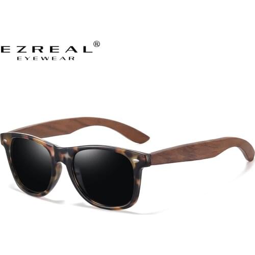 EZREAL Polarized Sunglasses Mens Driving Shades Male Sun Glasses For Men Retro Wooden Luxury Women Brand Design UV400