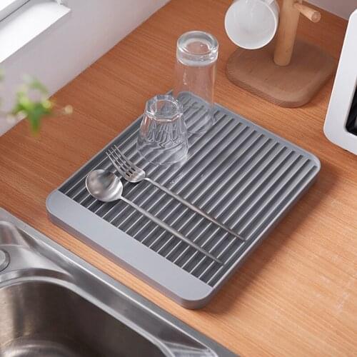HOT SALE 1Pcs Drain Rack Plastic Dish Tray Sink Drain Rack Dish Drainer Dryer Worktop Kitchen Organizer Water Filter Tray