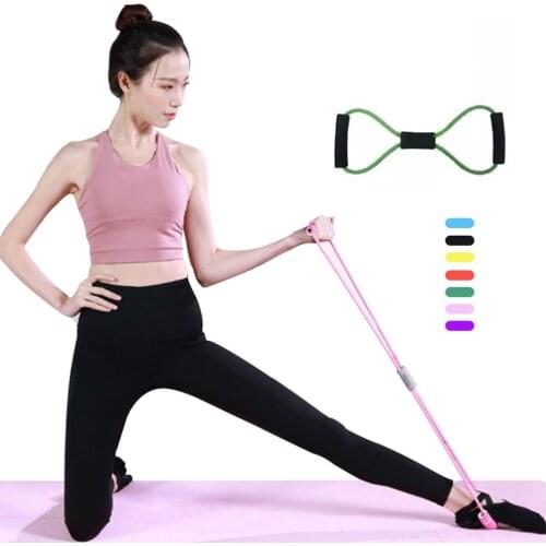 8-Shaped Yoga Resistance Band TPE Men Women Exercise Elastic Pull Rope Gym Balance Strength Muscle Training Fitness Equipment