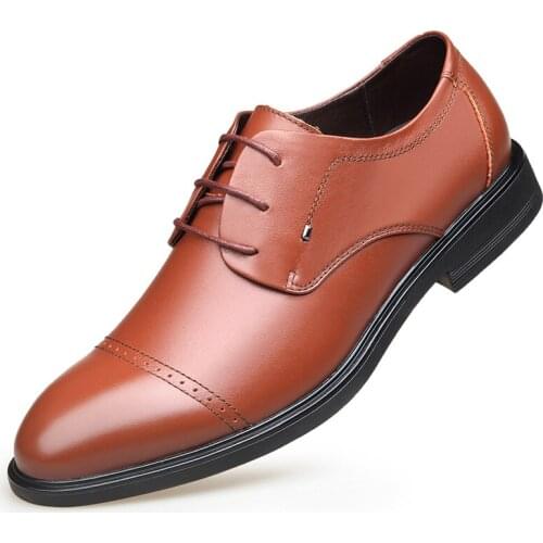 Business Office Work Mens Dress Leather Shoes Outdoor Breathable Walking Mens Casual Shoes Luxury Genuine Leather Shoes Men