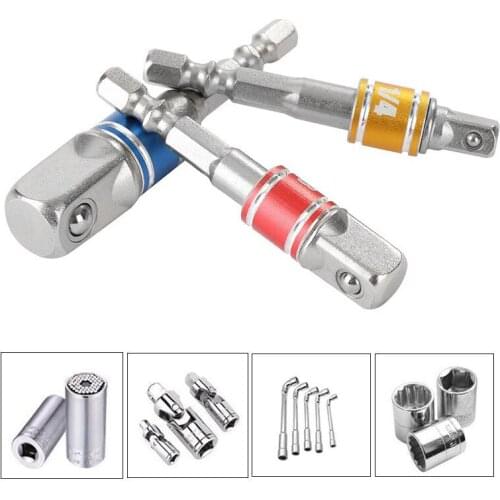 3pc Hex Shank Extension Rod Conversion Extension Rod For Electric Drill Square Head 1/2 3/8 1/4 Power Tool Accessories