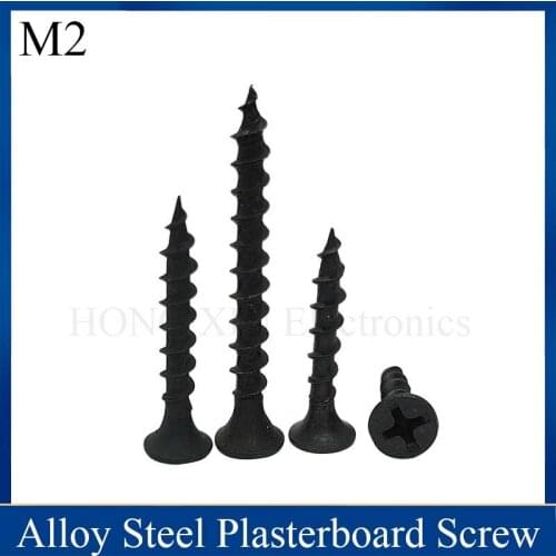 M4 Alloy Steel Drywall Screw plasterboard self-tapping screws black fast tapping screw cross countersunk head coarse teeth screw