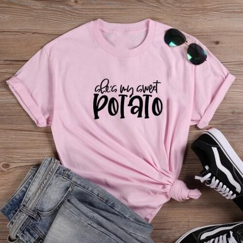She My Sweet Potato Funny T Shirt Women Cotton Harajuku Tshirt Women Shrot Sleeve Loose Camiseta Mujer Tee Shirt Femme T-shirt