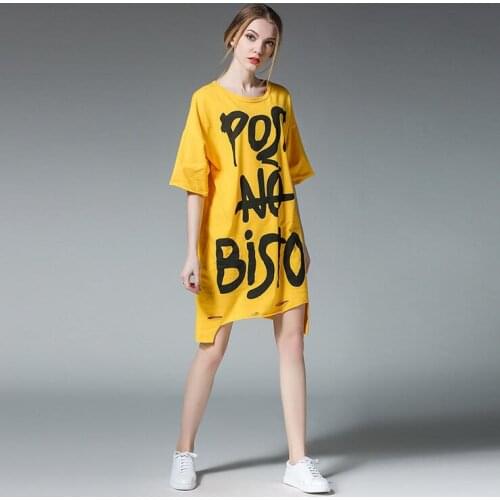 5 Colors Letter Print Cotton T-shirts for Women 2020 Summer Short Sleeve Casual Long Women t-shirt Black White Loose Ladies Tops