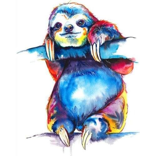 Animal Sloth DIY Embroidery 11CT Cross Stitch Kits Needlework Craft Set Cotton Thread Printed Canvas Home Wholesale