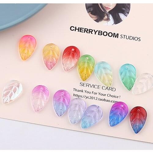10pcs Fashion Korea Gradient Crystal Leaf Styling Earrings For Women &Girl elegant Necklace Bracelet Material Diy Accessories
