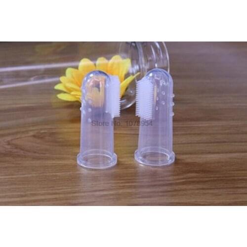 By ems or dhl 1000pcs S Silicone Baby Finger Toothbrush Training Teether Teething Newborn Brush Tool