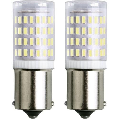 2pcs P21W 1156 BA15S LED Bulbs Car Lights Turn Signal Reverse Brake Light R5W 3014 LEDs 12V DC Automobiles Lamp DRL for Skoda
