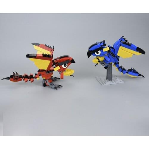 266Pcs STEM MOC Q Type Dragon Model Small Particle Building Blocks Educational Toy Set