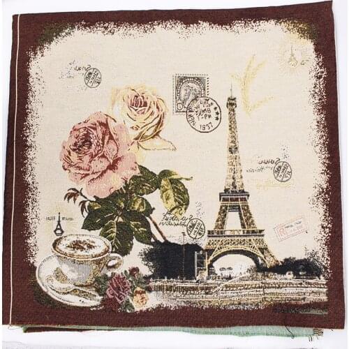 3pcs Flower Eiffel Tower Polyester Cotton Fabric For Patchwork Cloth Sewing Jacquard Fabrics Tissue Home Textile Telas Tecido