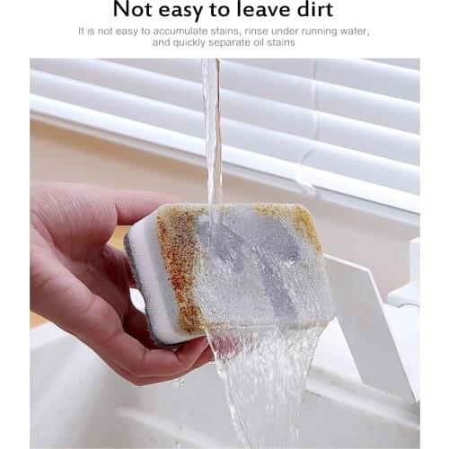 5pcs Dishwashing Sponge Double-sided Decontamination Cleaning Scouring pad cleaning cloth Rub Pot Rust Focal Stains Sponge TSLM1
