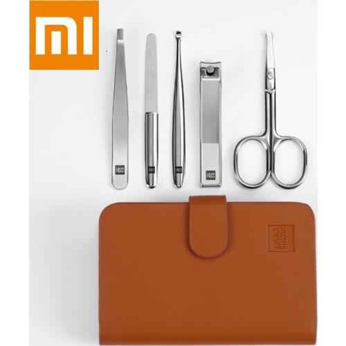 Xiaomi Huohou 5pcs New Manicure Nail Clippers Nose Hair Trimmer Portable Travel Hygiene Kit Stainless Steel Nail Cutter Tool Set