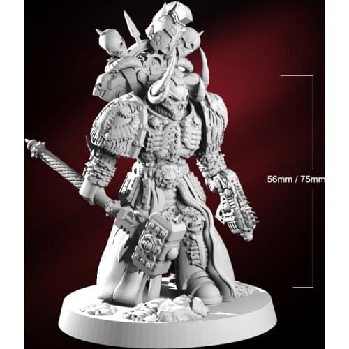75mm 56mm Resin Model Skeleton Warrior Figure Unpainted RW-133