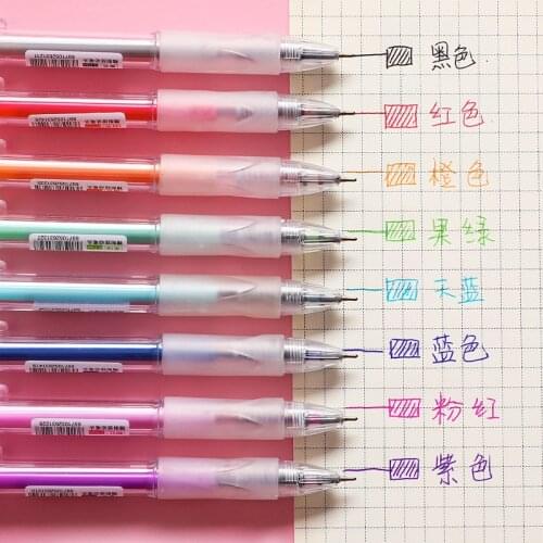 8colored Retractable Gel Pens Quick Dry Ink 0.7mm Ballpoint Pens Vintage Pen Planner Drawing School Office Stationery Supplies