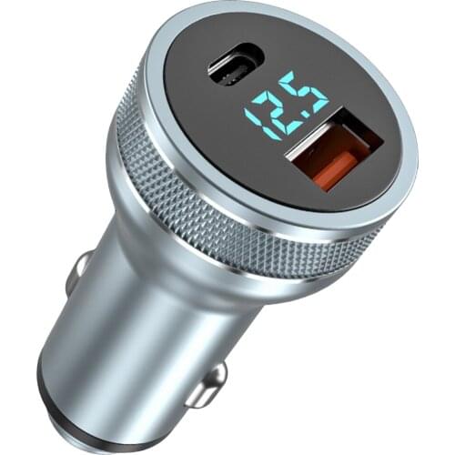 SOONHUA Dual Port Car Charger Phone Charger 36W Car Chargers With Digital Voltmeter For 12-24V Vehicles For Tablet GPS MP3 new
