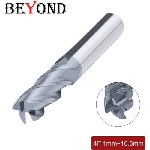 BEYOND 4Flutes Milling Cutter HRC50 Carbide CNC Machine Center End-mills Tungsten Steel Milling Tools Turning Tool