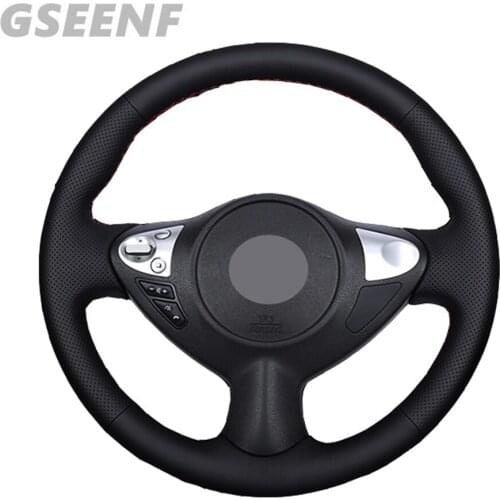 Steering Wheel Cover For Infiniti FX FX35 FX37 FX50 Nissan Juke Maxima 2009-2014 Sentra 2016 2017 Black DIY Genuine Leather