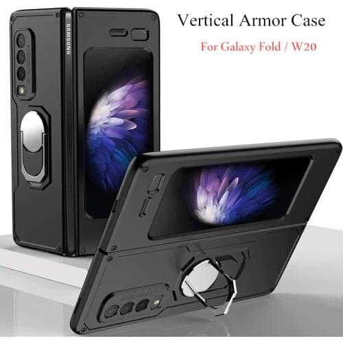 Armor Ring Bracket Case for Samsung Galaxy Fold Case 360 Full Protective Hard PC Cover for Galaxy Z Fold 2 5G
