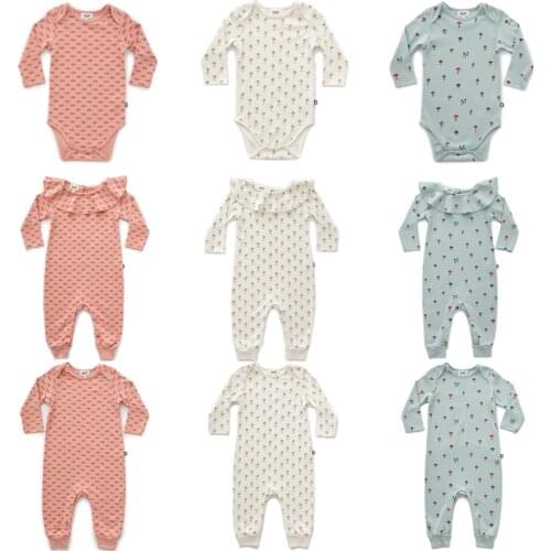 Baby Romper 2021 New Spring Summer OEUF Infant Boys Girls Cute Print Long Sleeve Jumpsuits Newborn Toddler Cotton Clothes