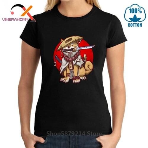 Womens Japanese Akita Dog Samurai Shiba Inu Design Sleeves T shirt Valentines Party Custom 3D Hip Hop Tees Awesome T-Shirts