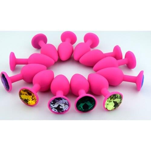 FX Adult Sex Toys Silicone Anal Plugs Gem Rhinestones Backyard Anal Plugs Large, Medium and Small Three Sets of Silicone