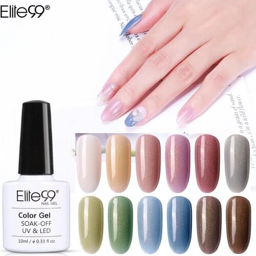 Elite99 10ml Gold Dust Gel Nail Polish Semi Permanent Soak Off Glitter UV Gel Polish Shimmer Nail Primer Enamel Lacquer Gellak