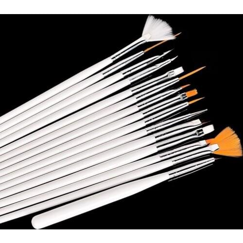 15Pcs/Bag Nail Art Tools Painting Drawing Brushes White Pink Nail Manicure Pedicure Tools Paint Dot Draw Pen Brush Set Gel DIY