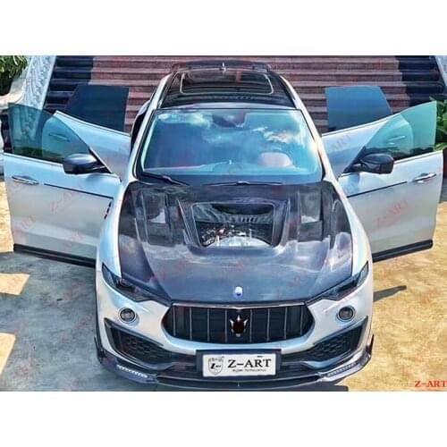 Z-ART carbon fiber engine bonnet for Maserati Levante carbon fiber engine hood for Levante transparent engine cover engine cap