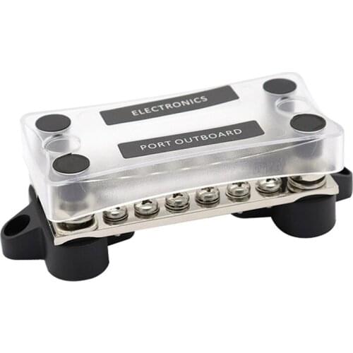 Power Distribution Terminal Block 16 Way Bus Bar 48V DC 100A 12XM4 4X6M Studs Screws For Auto Marine Car Trailer RV