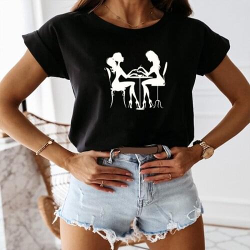 Summer Nail Beauty Salon Funny Printed Women T-Shirt Loose Cotton Short Sleeve Female Tshirts Fashion Brand Clothing t shirt Top