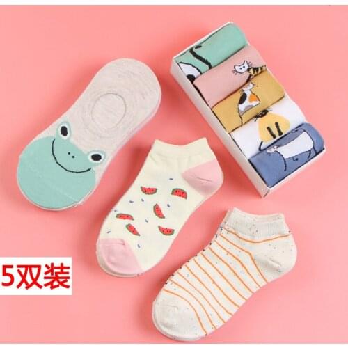 Fashion Women Socks Animal Print Kawaii Streetwear 10 Pairs Womens Clothing Crazy Socks
