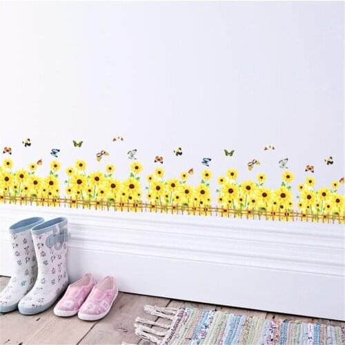 Sunflower Wall Stickers for Baby Kids Rooms Nursery Art Mural Decals Vinyl Decor DIY Wallpapers Bathroom Bedroom Home Decoration