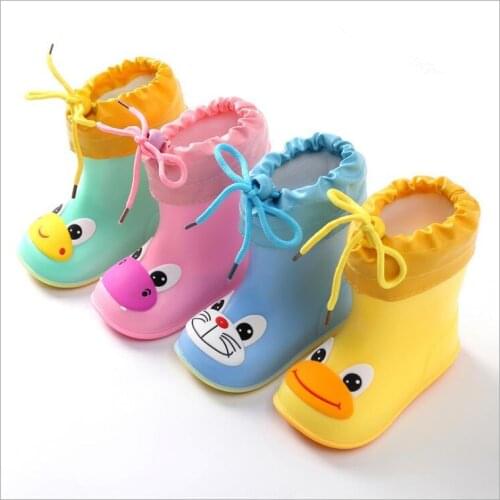 New Fashion Classic Childrens Shoes PVC Rubber Kids Baby Cartoon Shoes Childrens Water Shoes Waterproof Rain Boots