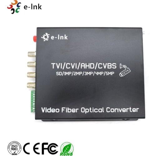 New 4Ch 5MP AHD CVI TVI CVBS 4 in 1 Video Fiber Converter