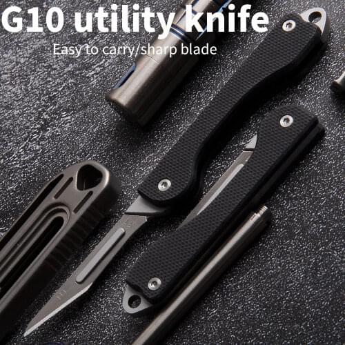 G10 new mini folding knife outdoor camping self-defense knife portable EDC multi-function tool knife