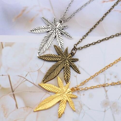 Stainless Steel Necklace For Women Man Maple Leaf Choker Pendant Necklace Engagement Jewelry