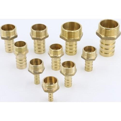 Hose Barb Tail 6/8/10/12/14/16/19/25MM Brass Pipe Fitting 1/8" 1/4" 3/8" 1/2" 1" BSP Male Connector Joint Copper Coupler Adapter