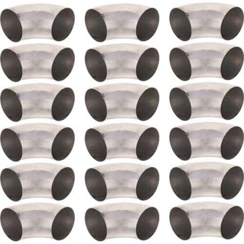 18pcs Mild Stainless Steel Mandrel Bend Exhaust Elbow Pipe, 90 Degree 2-1/2 Inch