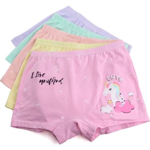 5pcs/lot Kids Panties Unicorn Cartoon Underwear Girls Boxers Modal Clothing Briefs Child`s Underwear Baby Panty High Quality