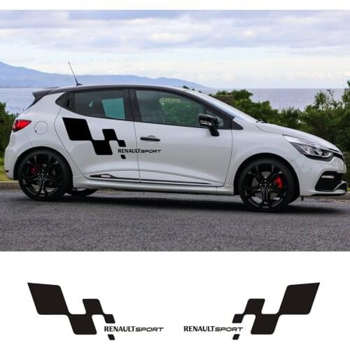 2 Pieces racing Gradient side stripe graphic Vinyl sticker for renault clio R.S campus custom