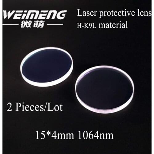 Weimeng protective window lens2 pieces 15*4mm 1064nm AR coating H-K9L material for laser cutting/welding machine