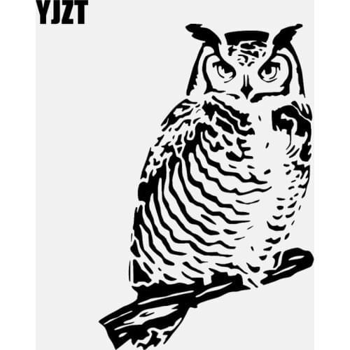YJZT 10.1CM*15.3CM Eagle Owl On Branch Vinyl Black/Silver High Quality Car Sticker C22-0980
