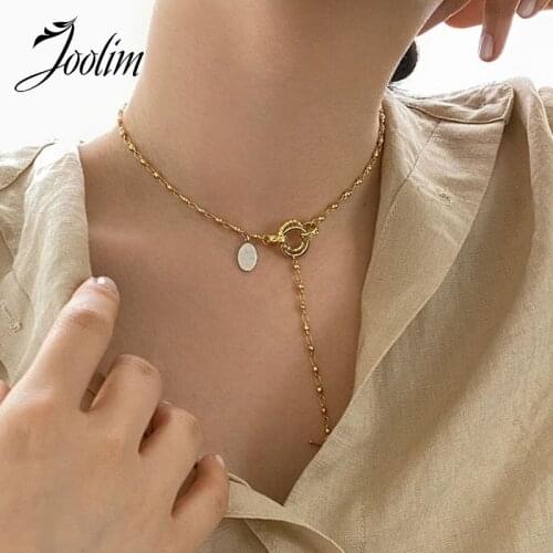 Joolim Jewelry Gold Finish Multiple Fashion Joint Necklace Stainless Steel Necklace